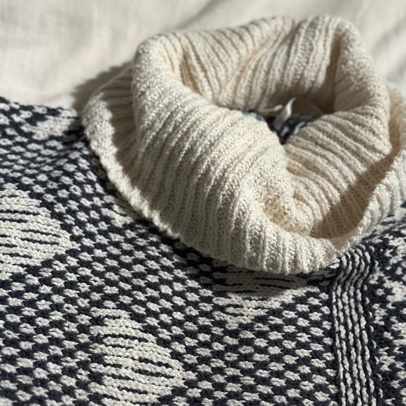 Free People Jupiter Black and Cream Cowl Neck Sweater - Picture 12 of 14